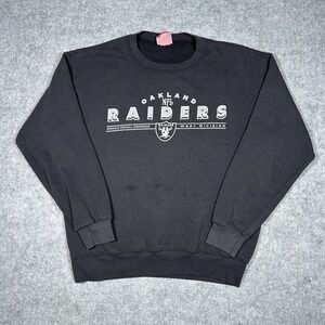 Vintage 00s Oakland Raiders NFL Sweater Men's Size‎ Large Black Crewneck
